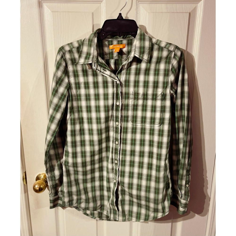 🛍2/$25🛍~ Green Plaid Button Down Shirt 💚